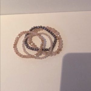Pink & Lavender Crystal Beaded Stretch Bracelets